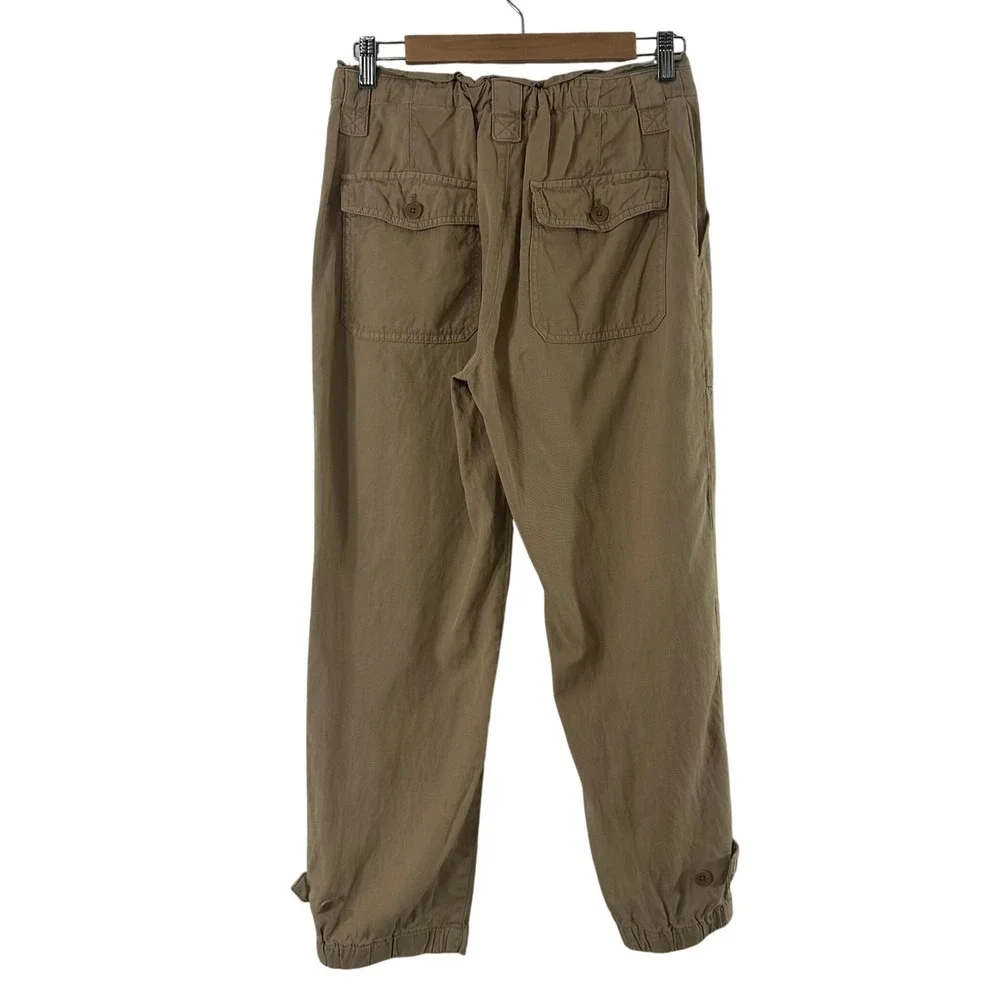 Banana Republic Womens Tan Khaki Lyocell Linen Utility Jogger Pants Size‎ 4